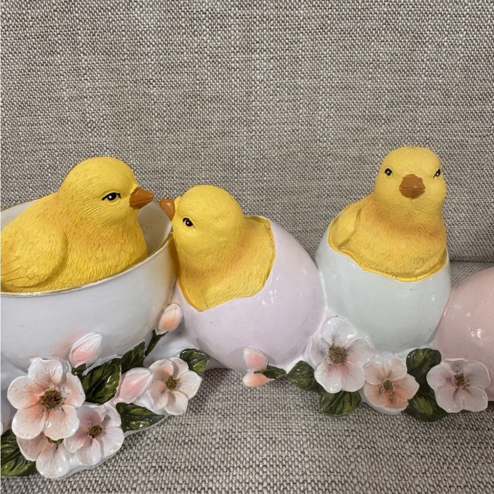 Tophat And Tail Easter Chickens In Eggs 11.5 Inch Long X 4 Inch Tall
